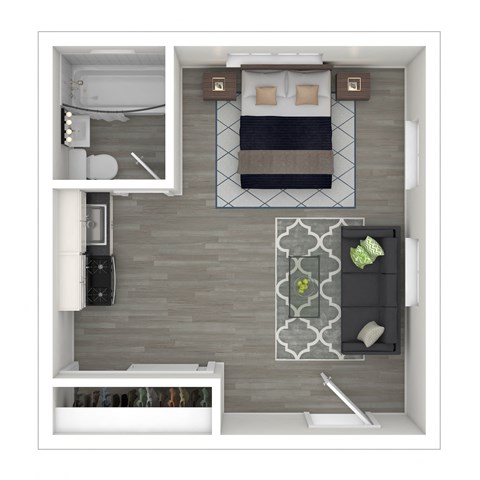 3D - Bachelor Furnished layout