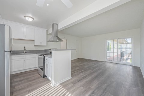 a kitchen and living room in a 1130 Marine unit