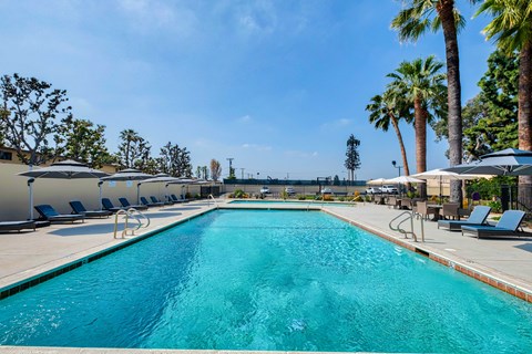 pool area at Serrano Apartments, California
