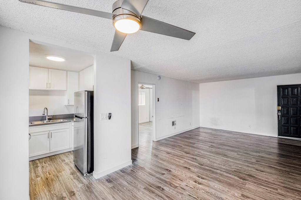 view of living room and kitchen