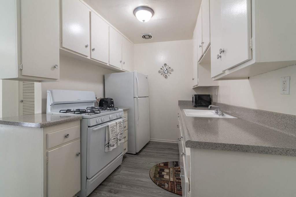 Kitchen with new counters and appliances