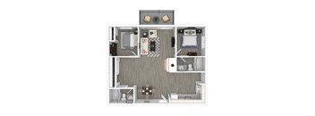 3D - 2 Bedroom layout
