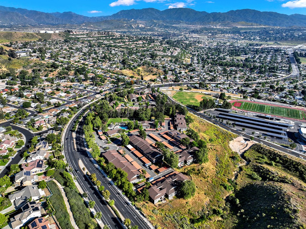 an aerial view of the city of culver city and highways at Monterra Ridge Apartments, Canyon Country ,91351