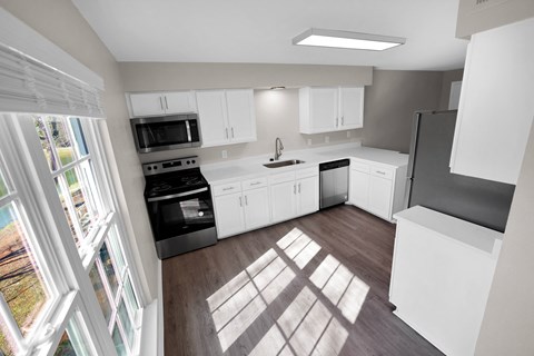 Kitchen view with all appliances  at Huntington Apartments, Morrisville, 27560  and natural light