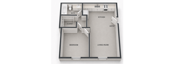 A diagram of a house layout with labeled rooms.