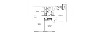 a floor plan of a house with a bedroom and a living room