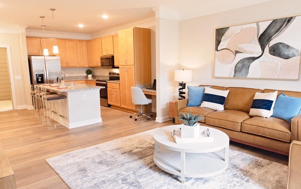 Open concept kitchen with pantry storage