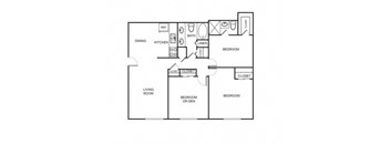 a floor plan of a house with a bedroom and a living room