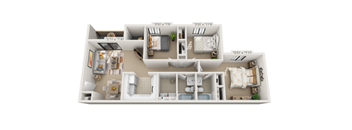 a 3 bedroom floor plan  3677  950 sq ft