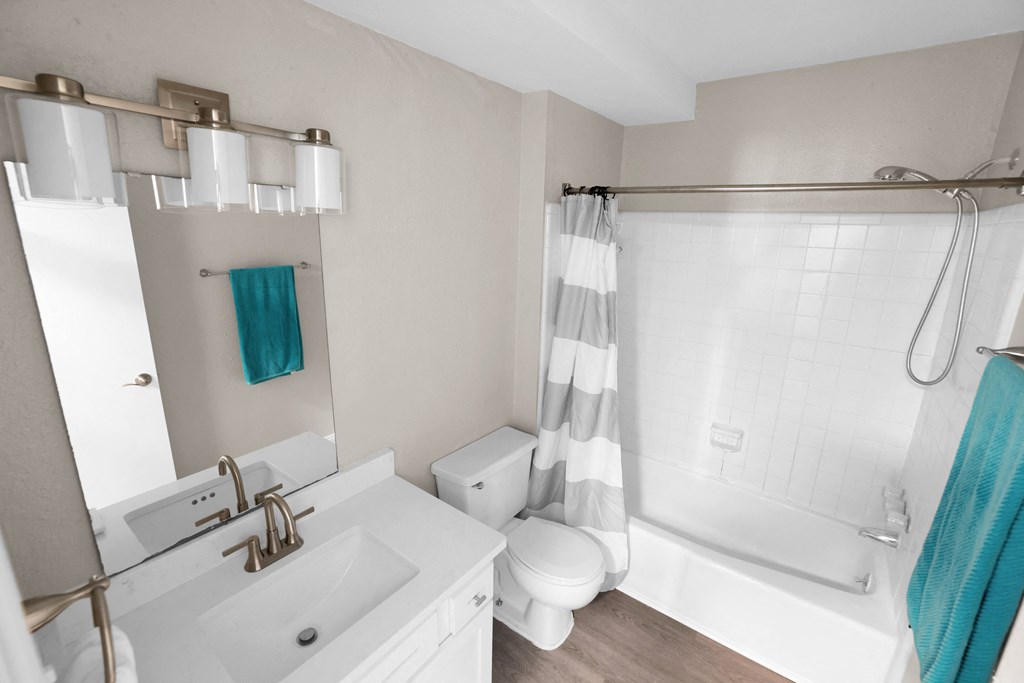 Full bathroom with tub  at Huntington Apartments, North Carolina, 27560