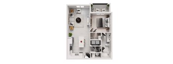 A white and wood kitchen with a white fridge, black stove, and a white oven.