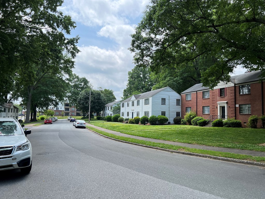 a row of houses on a street