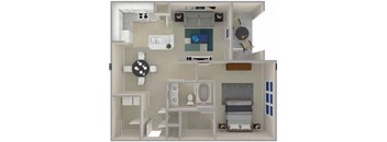 Floor Plan for 1 bedroom 1 Bath