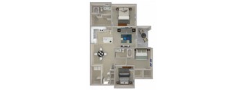 Floor Plan for 3 Bedroom 2 Bath