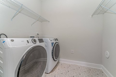 a washer and dryer in a laundry room