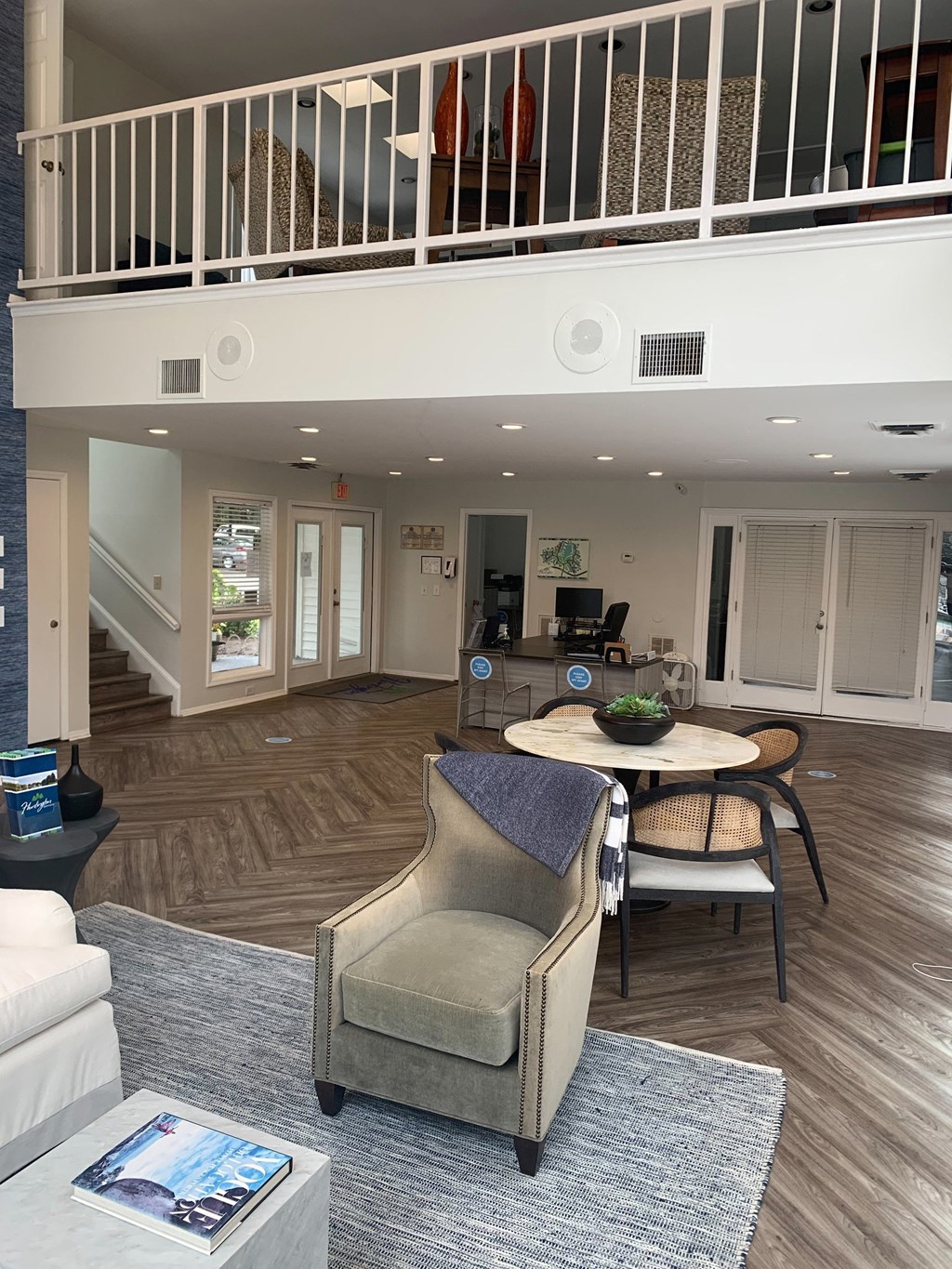 leasing office with seating area  at Huntington Apartments, Morrisville, 27560