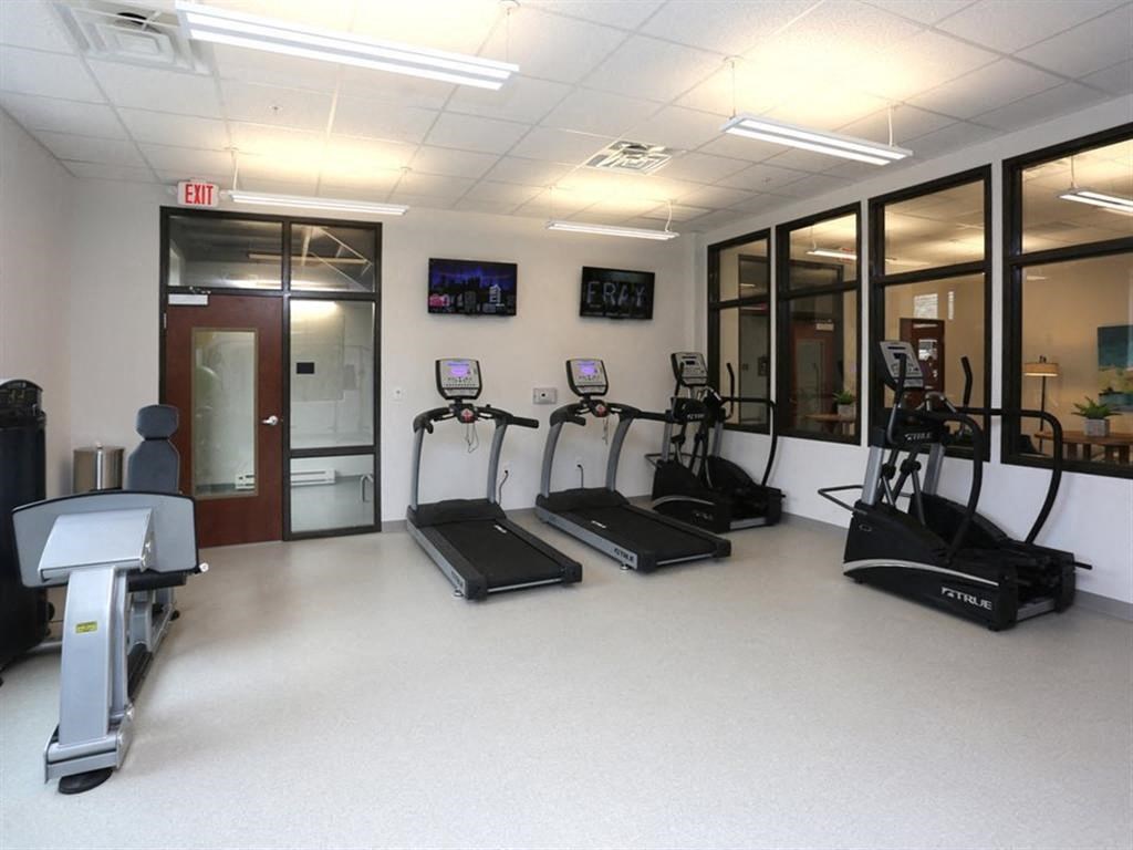 the gym has plenty of cardio equipment in it