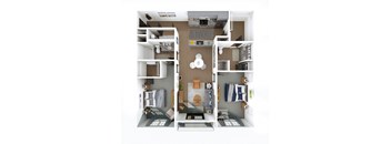 this is a 3d floor plan of a 824 square foot 1 bedroom apartment at the