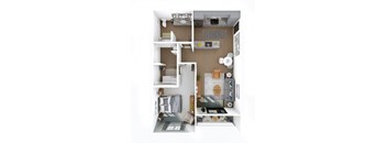 a floor plan of a one bedroom apartment