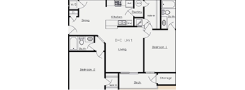 a floor plan of a home with a bedroom and a living room