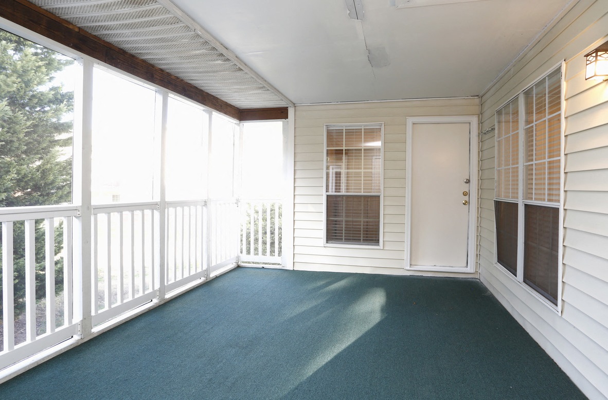 Screened porch within a unit  at Huntington Apartments, North Carolina, 27560