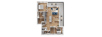 A detailed floor plan of a house layout.