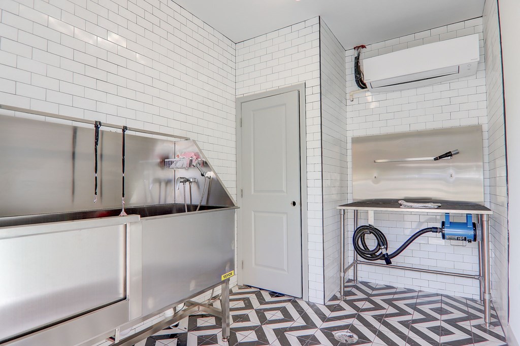 Two-Bedroom Garden-Style Apartments In Weaverville, NC - Highline North - Pet Washing Station With A Large Bath And Blow Dryer Table