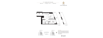A floor plan for a property at The Granville showing a 580 square foot space with one bedroom and one bathroom.