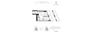 A floor plan for a 580 square foot apartment with one bedroom and one bathroom.