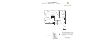 A floor plan for a 900 square foot home with two bedrooms and two bathrooms.