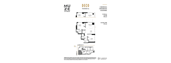 the floor plan of the tower a 2 bedroom condo