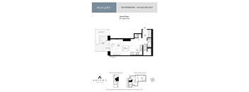 A floor plan for a two bedroom apartment sized 1169 square feet.