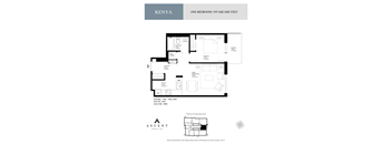 A floor plan for a one bedroom apartment in Kenya.