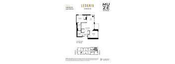 Floor plan for a Ledania apartment in Muzee on Rideau.