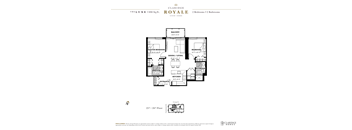 A floor plan for a Claridge Royale suite shows two bedrooms and two bathrooms.