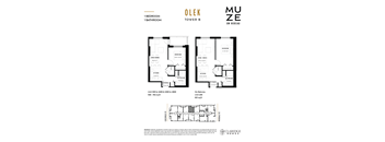 A floor plan for a unit at Claridge Homes shows a layout with two bedrooms and a bathroom.
