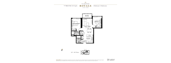 A floor plan for a home with 2 bedrooms and 2 bathrooms.