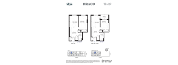 A floor plan for a home with two bedrooms and two bathrooms is shown.