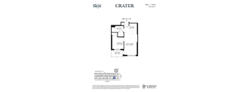 A floor plan for a home by Claridge Homes shows a living space, a bedroom, a bathroom, a kitchen, and a balcony.