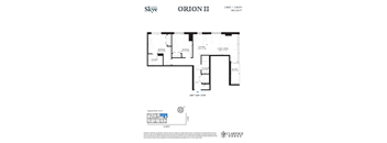 A floor plan for a home by Claridge Homes showing two bedrooms and two bathrooms.