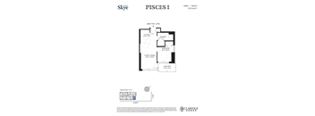 A floor plan for a unit at Claridge Homes shows a living room, dining room, kitchen, bedroom, and balcony.