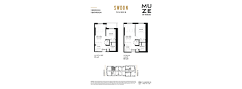 A floor plan for a Swoon Tower B Muze on Rideau shows two different unit layouts.