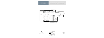 A floor plan for a studio apartment sized 1329 - 370 square feet.