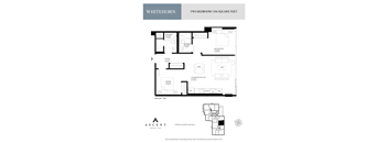 A floor plan for a two bedroom apartment with a total of 1836 square feet.