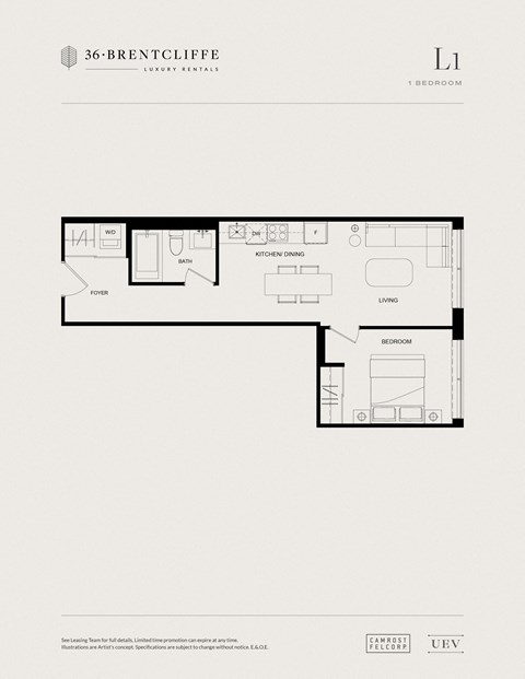 the level 1 1l1 floor plan  studio apartments