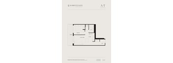 of the third floor plan of a 1t1 apartment