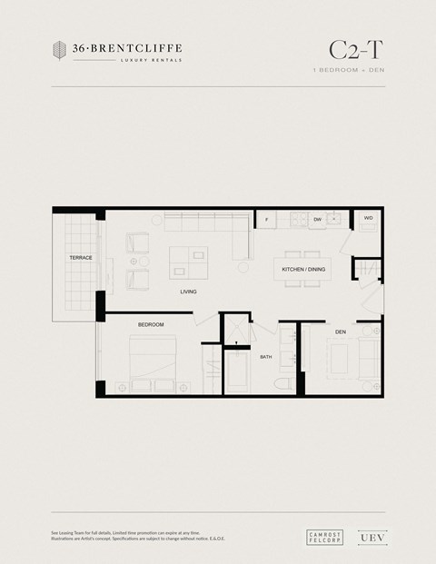 the site plan of 2 bedroom condo unit on the second floor
