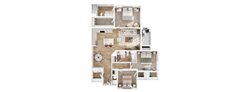 1-C Floor Plan at Hamilton Reserve, Greensboro, 27407