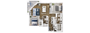 a 1 bedroom floor plan with a bathroom and a living room