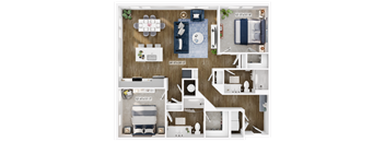 a 1 bedroom floor plan with a bathroom and a living room